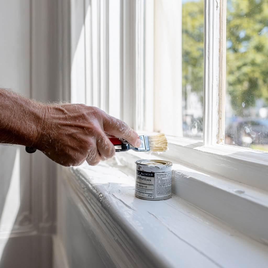 maintenance hand painting window